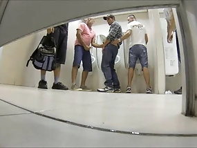 Perverted twink sickos secretly filmed fucking in the public toilet