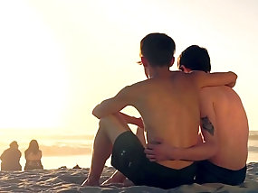 Two cute twink friends go home from the beach to fuck